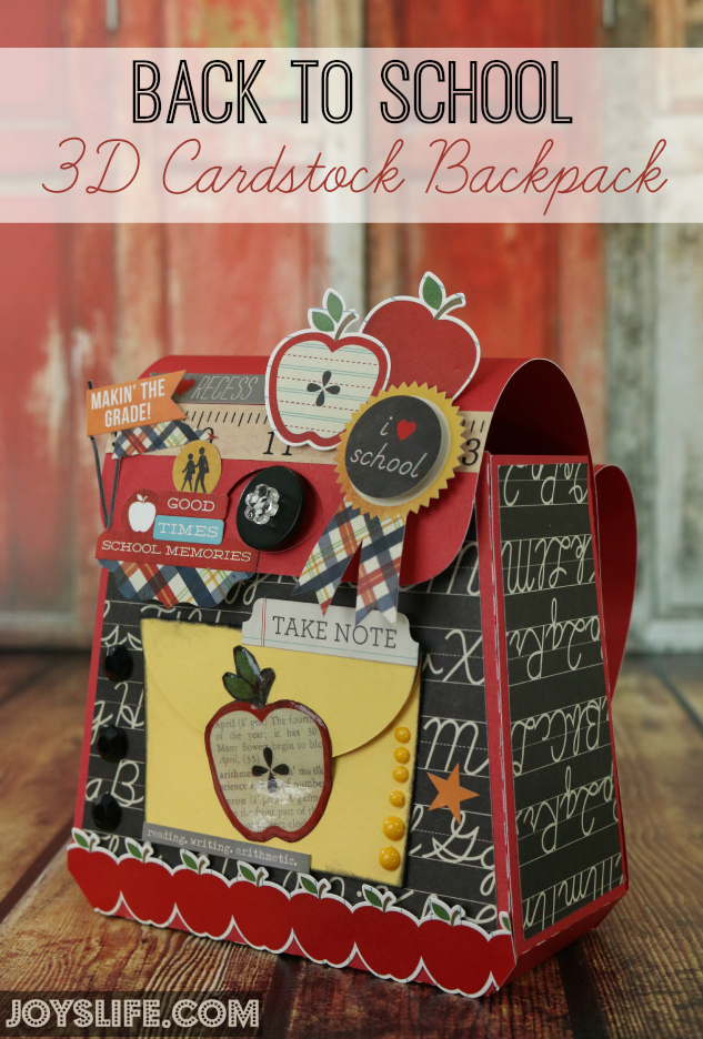 Back To School 3D Cardstock Backpack