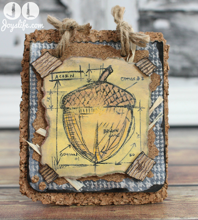 Cork Acorn Fall Decor with Faber Castell #fabercastell #designmemorycraft #timholtz #fall