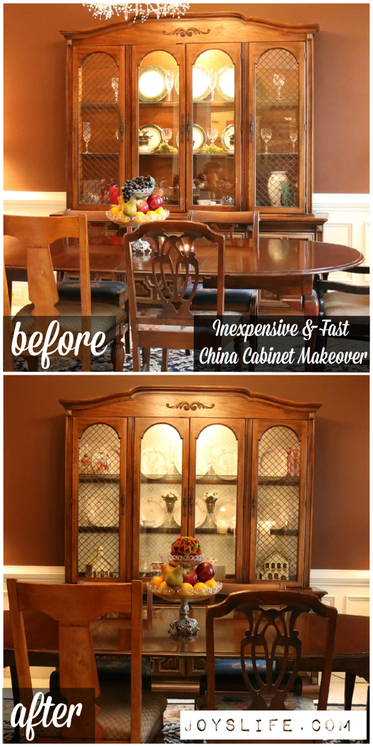 Inexpensive & Fast China Cabinet Makeover #SparklySavings #CollectiveBias #shop