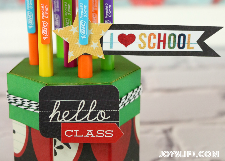 Back to School with BIC 3D Cardstock Pencil Holder #CBIAS #ad #SilhouetteCameo #BackToSchool #3D #teachergift