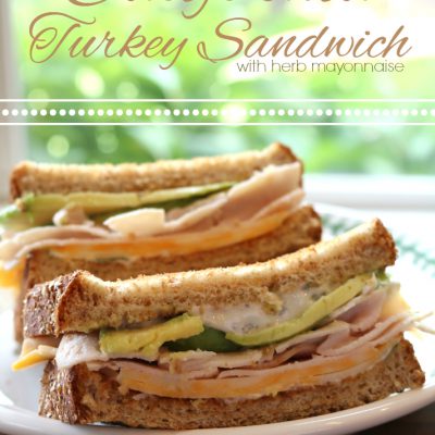 California Turkey Sandwich with Herb Mayonnaise Recipe and Hillshire Farm Naturals #HillshireNaturals #ad #recipe