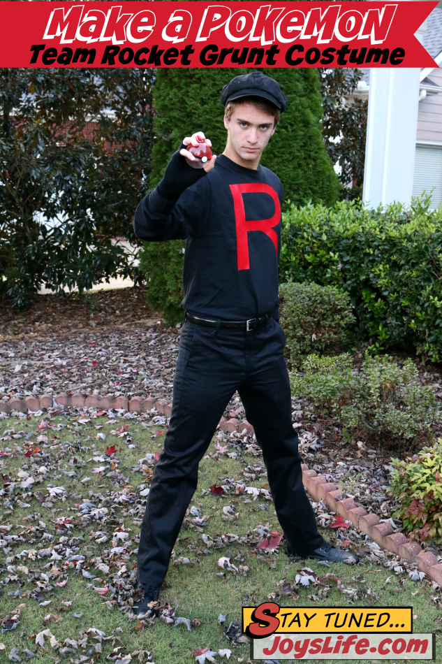 How to Make a Pokemon Team Rocket Grunt Costume PLUS Iron On Vinyl Tutorial #Pokemon #TeamRocket #Halloween #Costume #TshirtVinyl #tutorial #diy