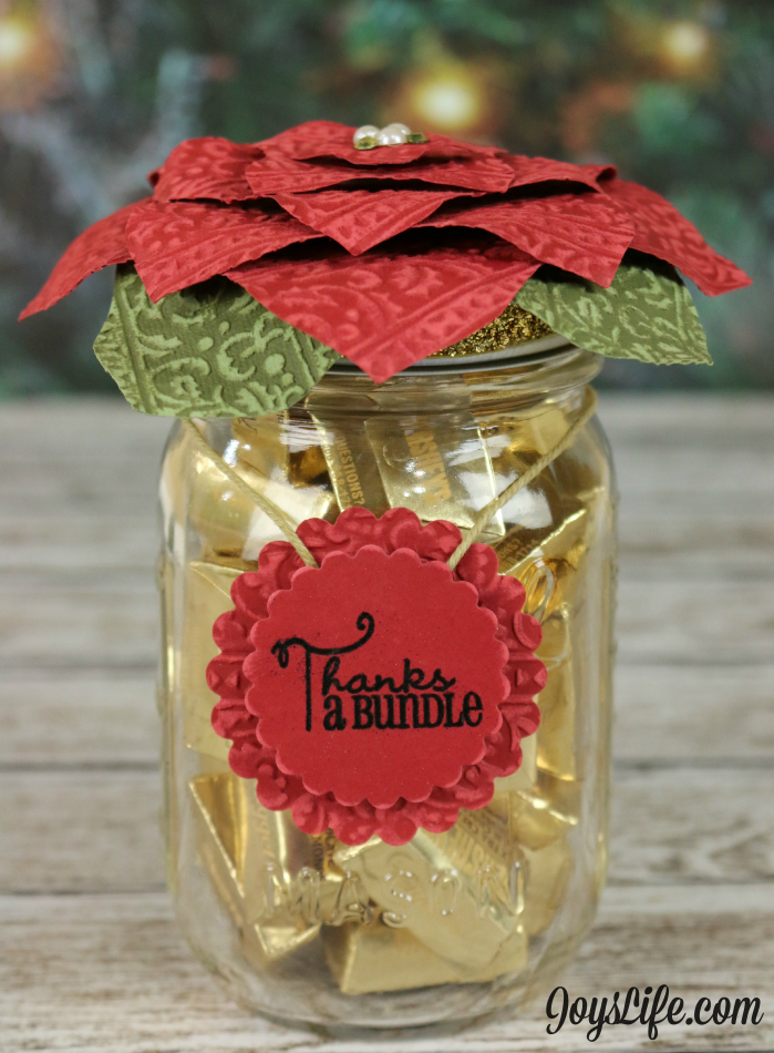 Poinsettia Mason Jar Topper with Spellbinders & Xyron