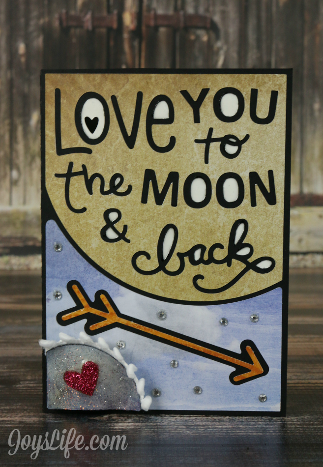 Love You to the Moon Card - Xyron & Paper House Blog Hop #Xyron #PaperHouse #SVGCuts #SilhouetteCameo