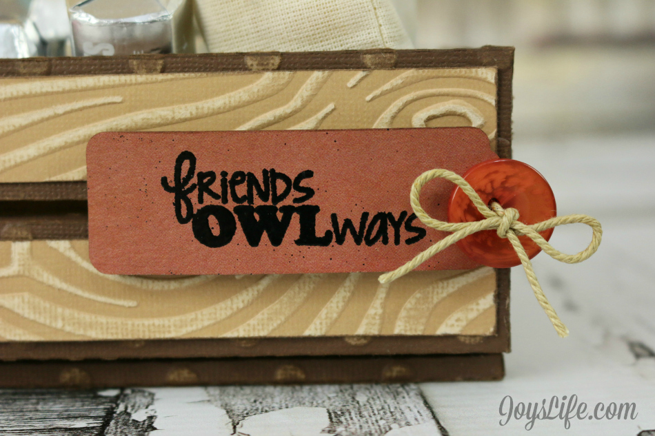 Friends Owlways Faux Wood Crate #Coredinations #JoysLifeStamps #SilhouetteCameo #LoriWhitlock