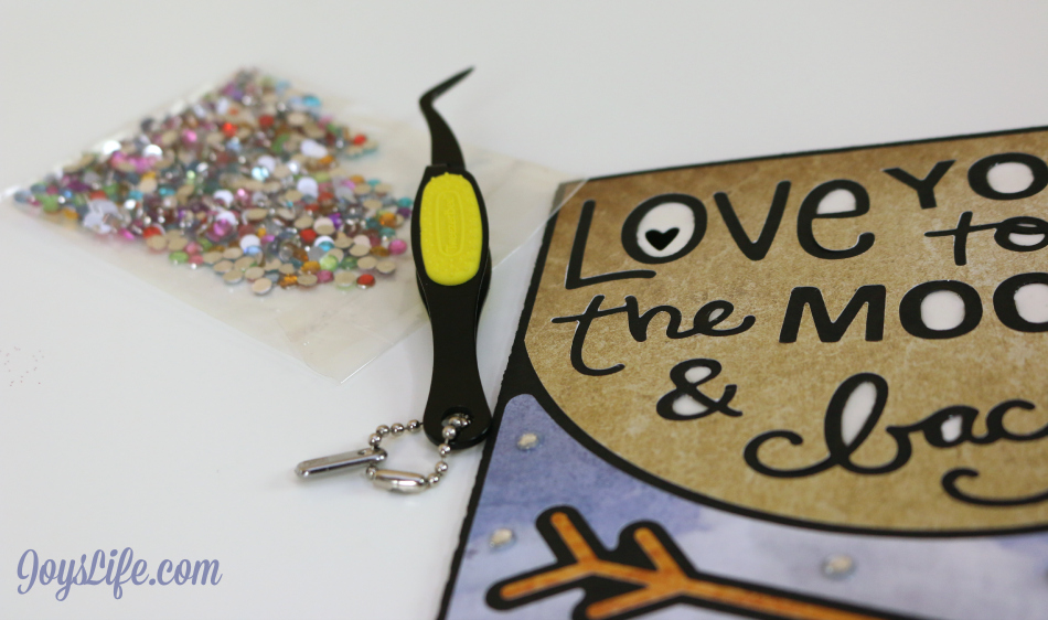 Love You to the Moon Card - Xyron & Paper House Blog Hop #Xyron #PaperHouse #SVGCuts #SilhouetteCameo