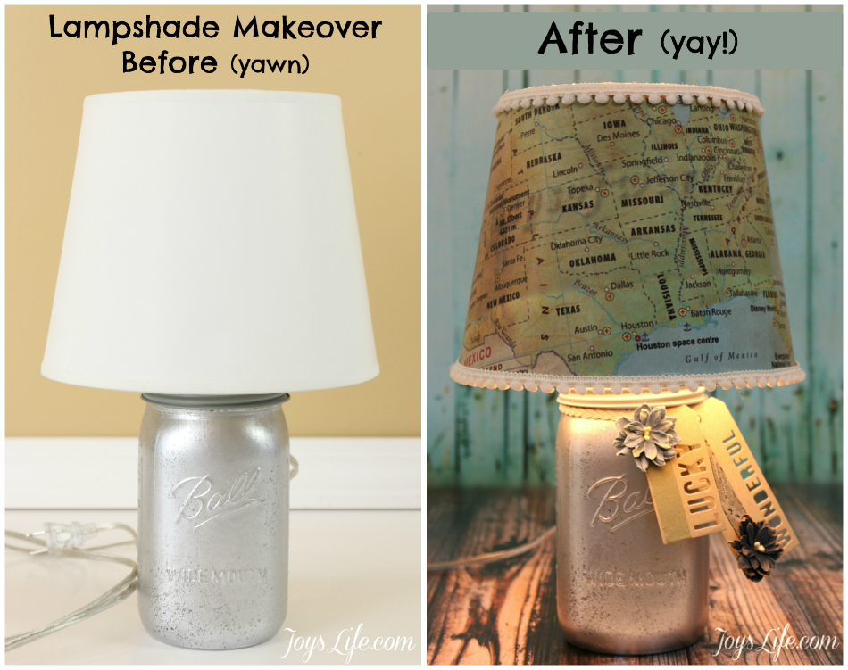 map lampshade diy