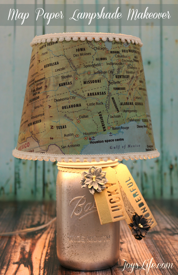 DIY Map Lampshade Makeover Tutorial