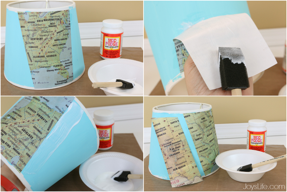 map lampshade diy