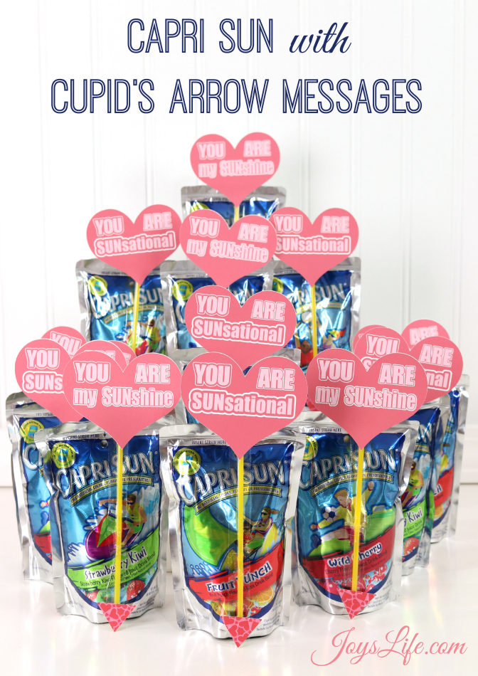 Valentine's Day Party Ideas Capri Sun Cupid's Arrow Messages #CapriSunParties #Ad #SilhouetteCameo #ValentinesDay