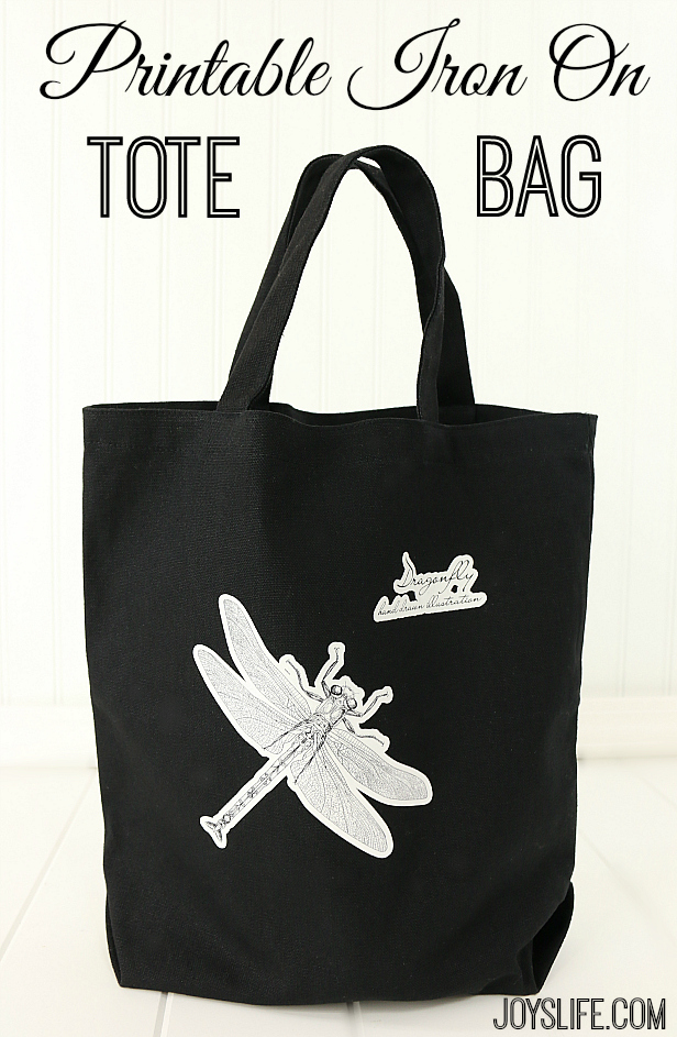 Dragonfly Printable Heat Transfer Tote Bag with Graphic Stock