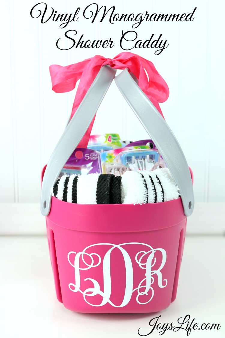 How to Make a Vinyl Monogrammed Shower Caddy