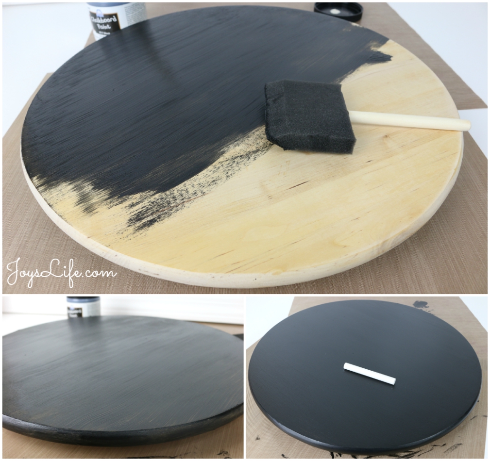 DIY Chalkboard Lazy Susan with Breakfast Solutions Joy s Life