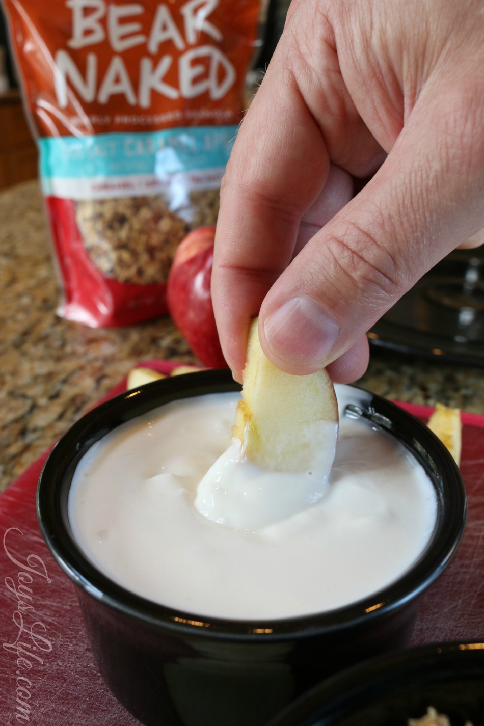 Granola & Yogurt Dipped Frozen Apple Slices #FueledByGranola #Ad
