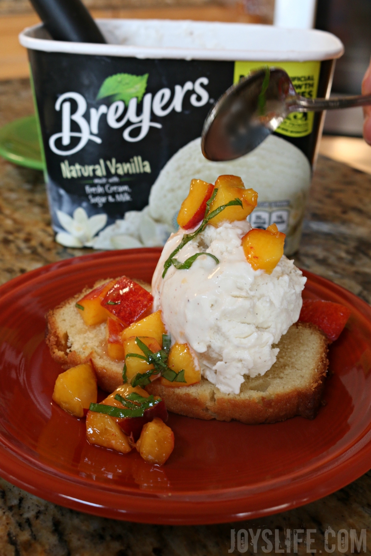 Pound Cake & Peaches Sundae #recipe ad