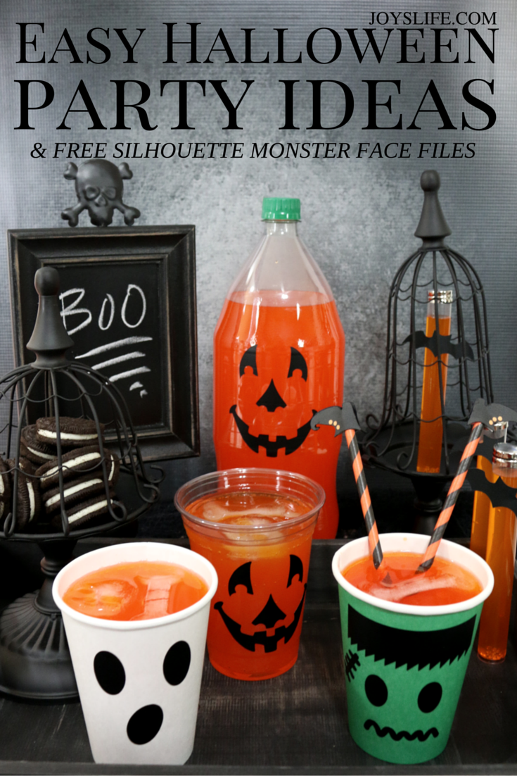 Easy Halloween Party Ideas & Free Silhouette Monster Face File