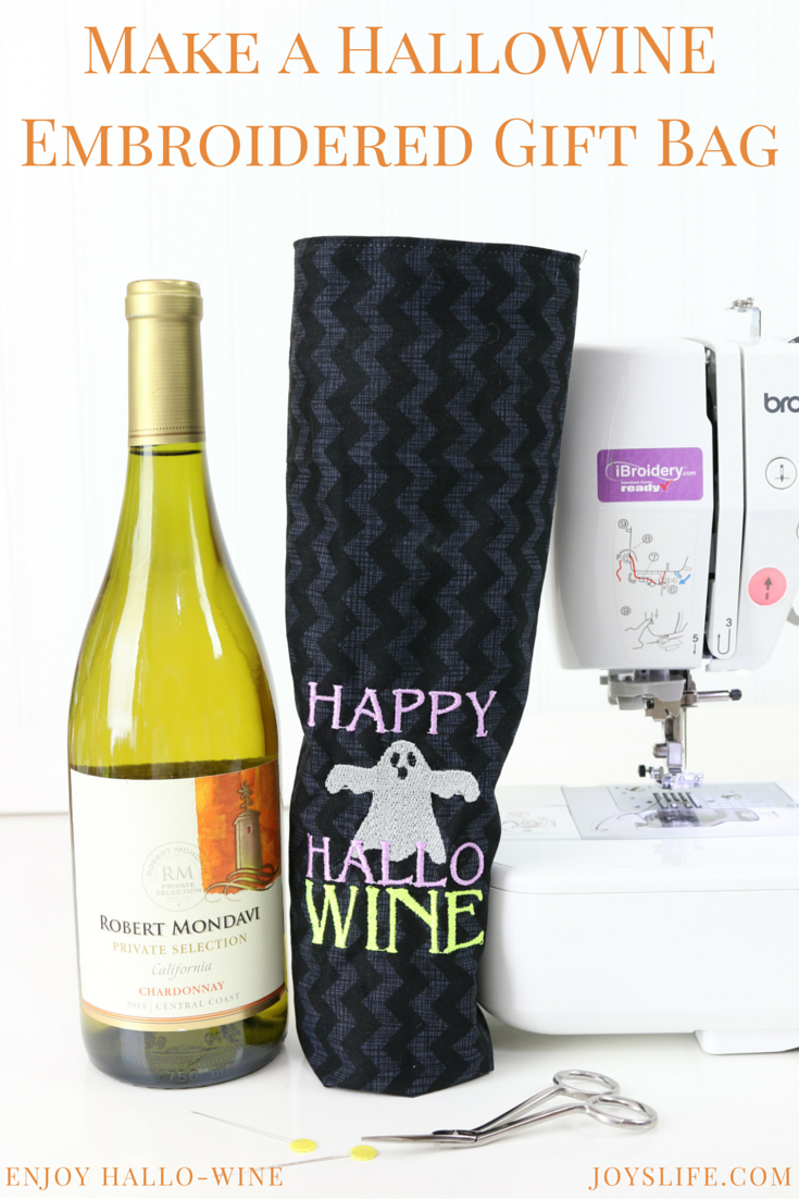 Create a Happy HalloWINE Embroidered Wine Bag #BeenBooed #ad #HalloWINE