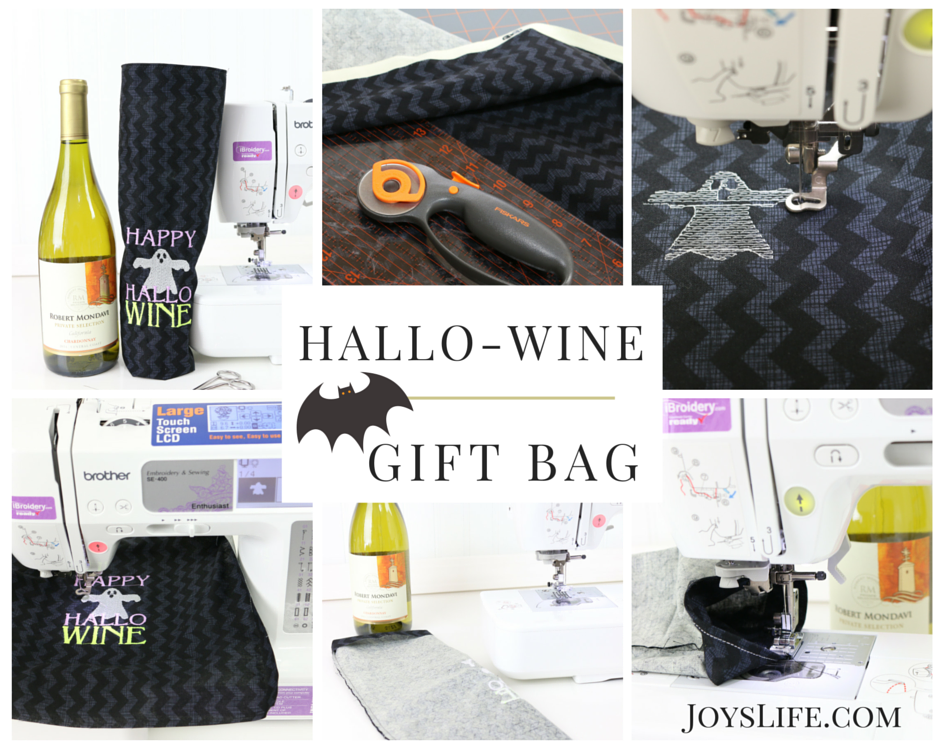 Create a Happy HalloWINE Embroidered Wine Bag #BeenBooed #ad #HalloWINE