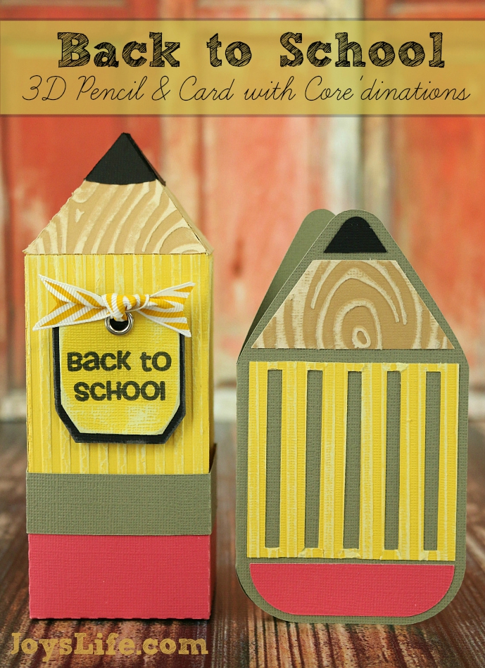 Back to School 3D Pencil & Card #SilhouetteCameo #3D #Coredinations