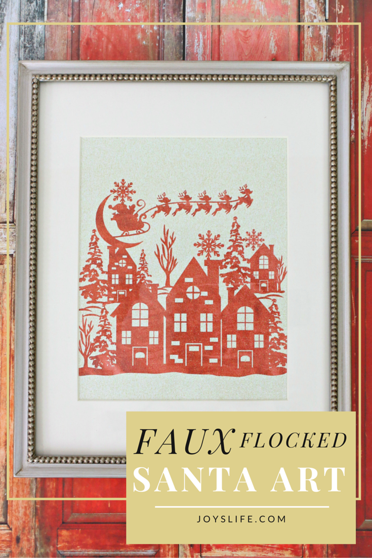 Faux Flocked Santa Wall Art