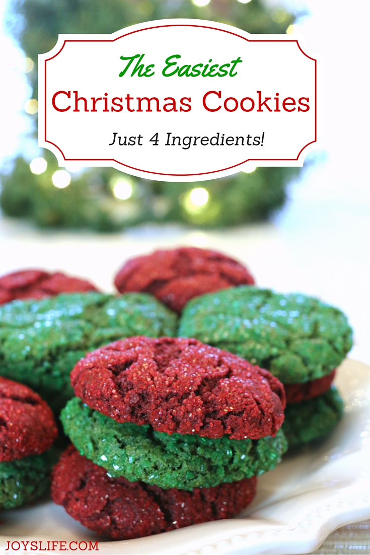 You're going to love making these! They're the easiest Christmas Cookies ever! Just 4 Ingredients! / JoysLife.com