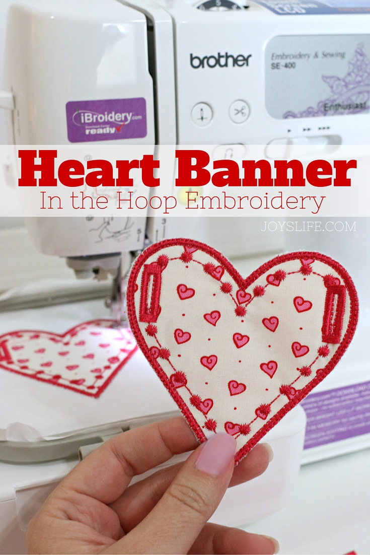 Heart Banner In the Hoop Embroidery