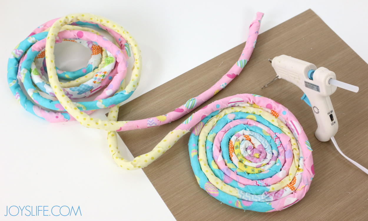 Rolled rope center for Rope Easter Basket