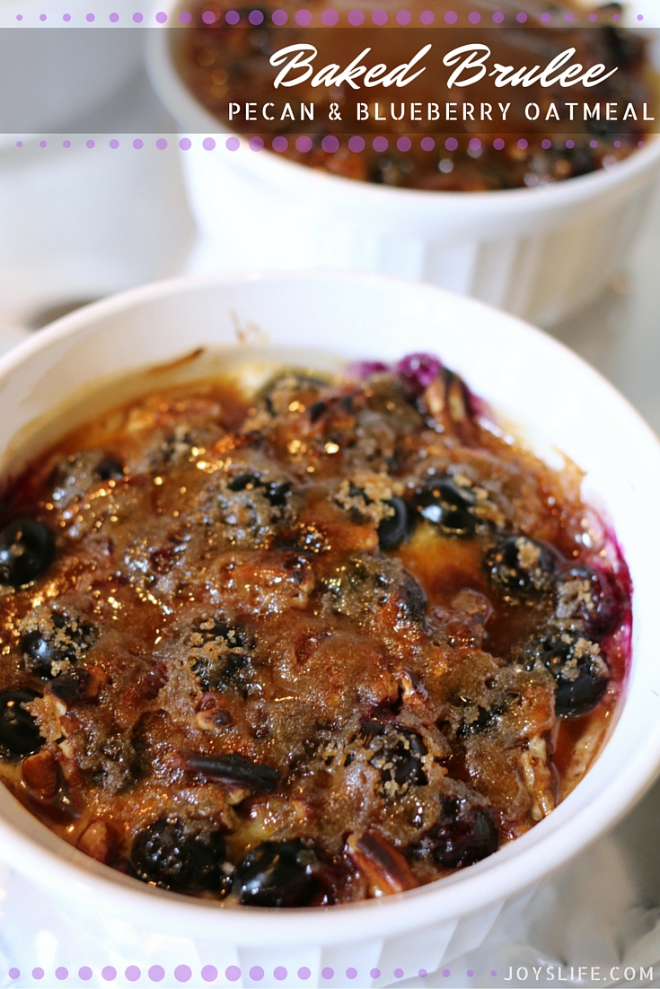 Baked Pecan and Blueberry Oatmeal Brulee