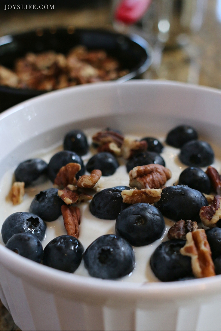 Baked Pecan and Blueberry Oatmeal Brulee