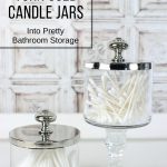 How to Turn Used Candle Jars into Pretty Bathroom Storage