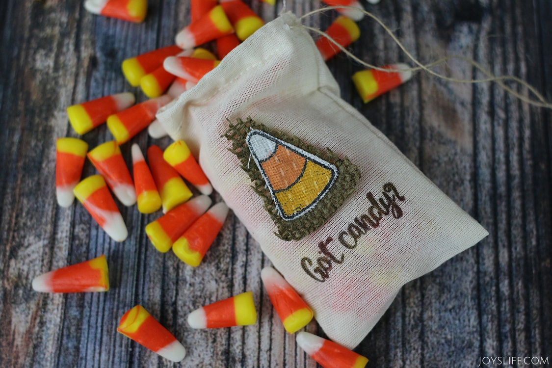 Candy Corn Stamped Fabric Bag