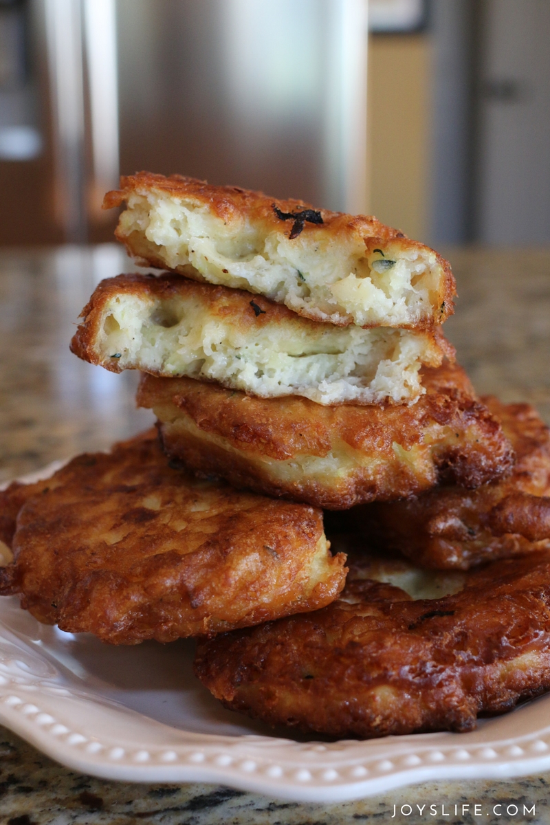 fried zucchini fritters all