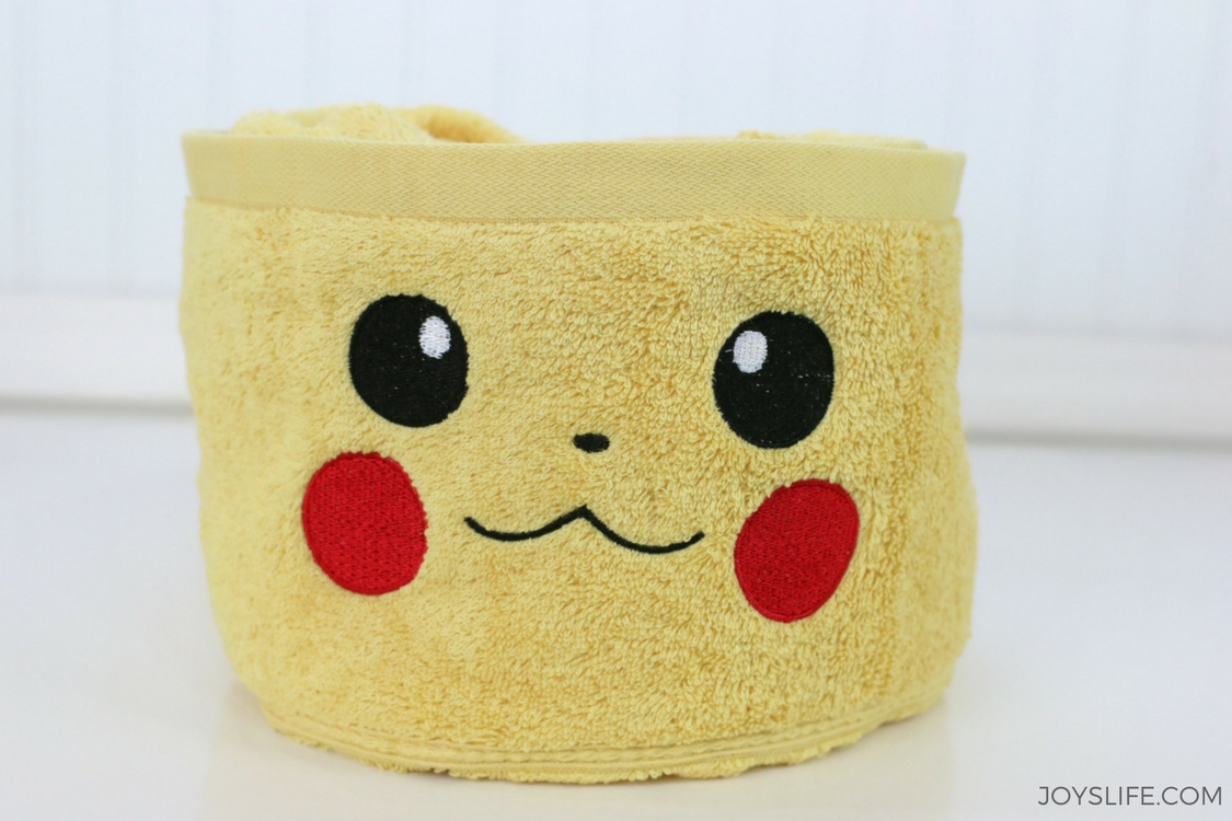 pikachu rolled yellow towel