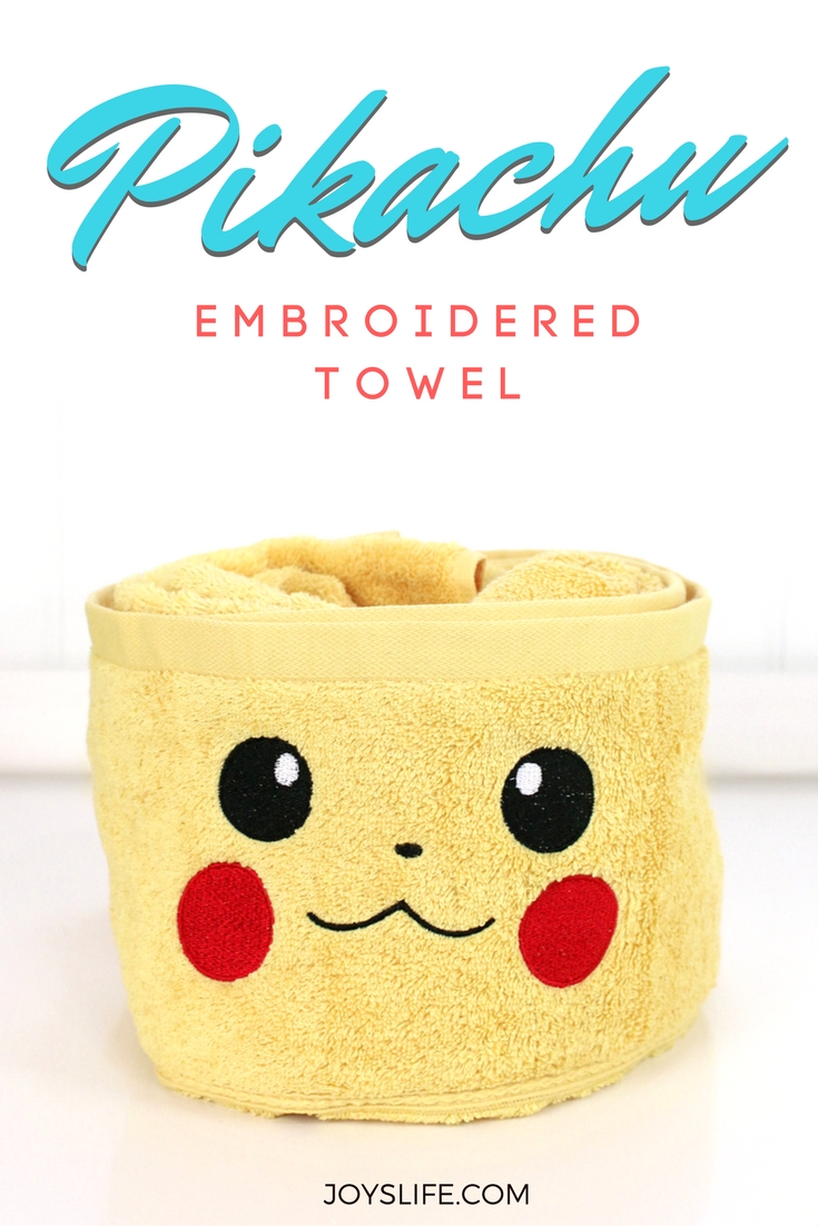 Pikachu Embroidered Towel for Pokemon Fans