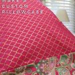Handmade pink paisley custom pillowcase with French seams.