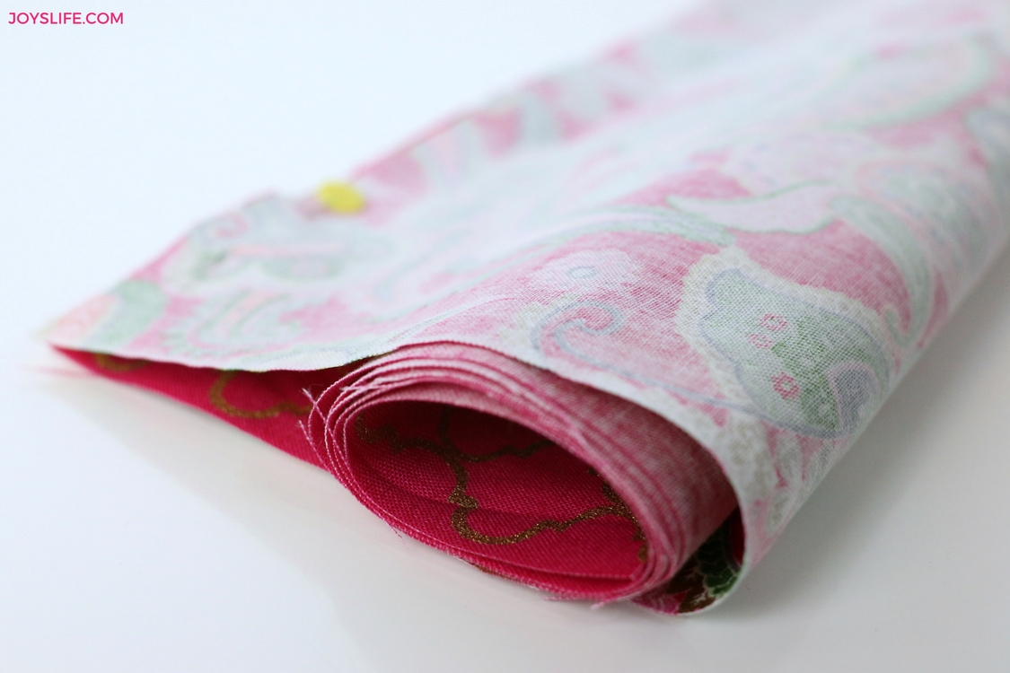 rolled pinned pink fabric