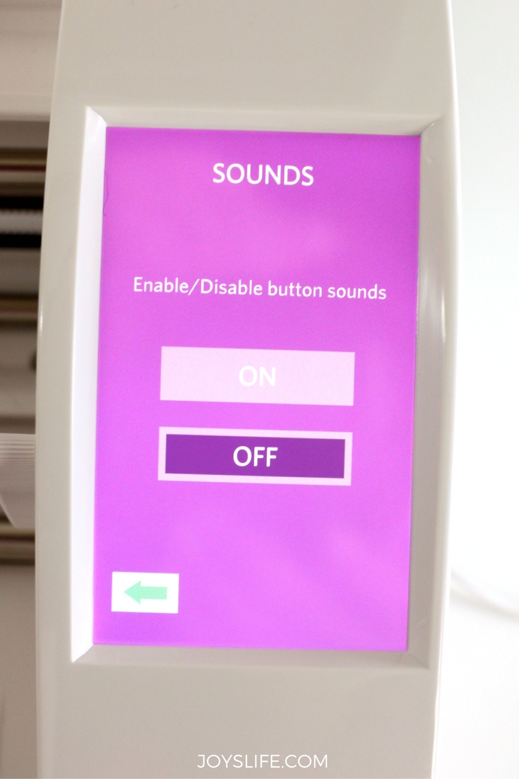 How to turn off the sound in the Silhouette Cameo 3