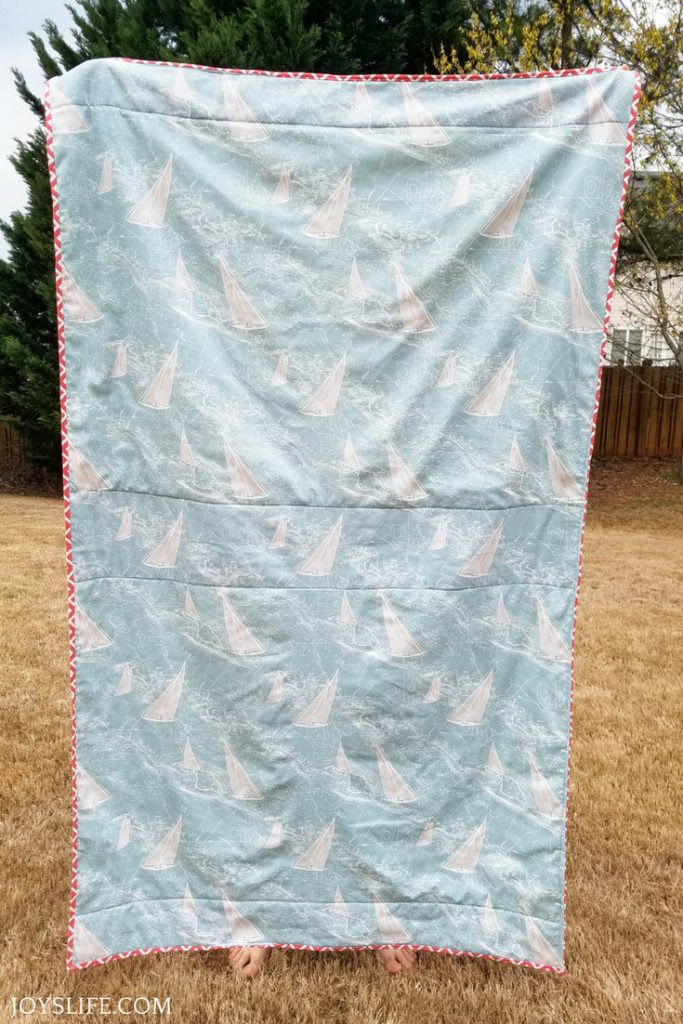 Picnic blanket blue sailing duck cloth canvas material front