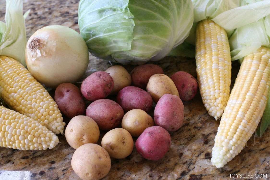 corn potatoes cabbage onion