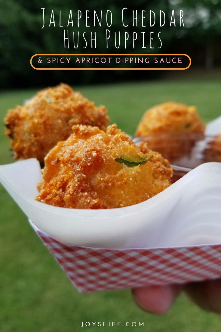 Jalapeno Cheddar Hush Puppies & Spicy Apricot Dipping Sauce