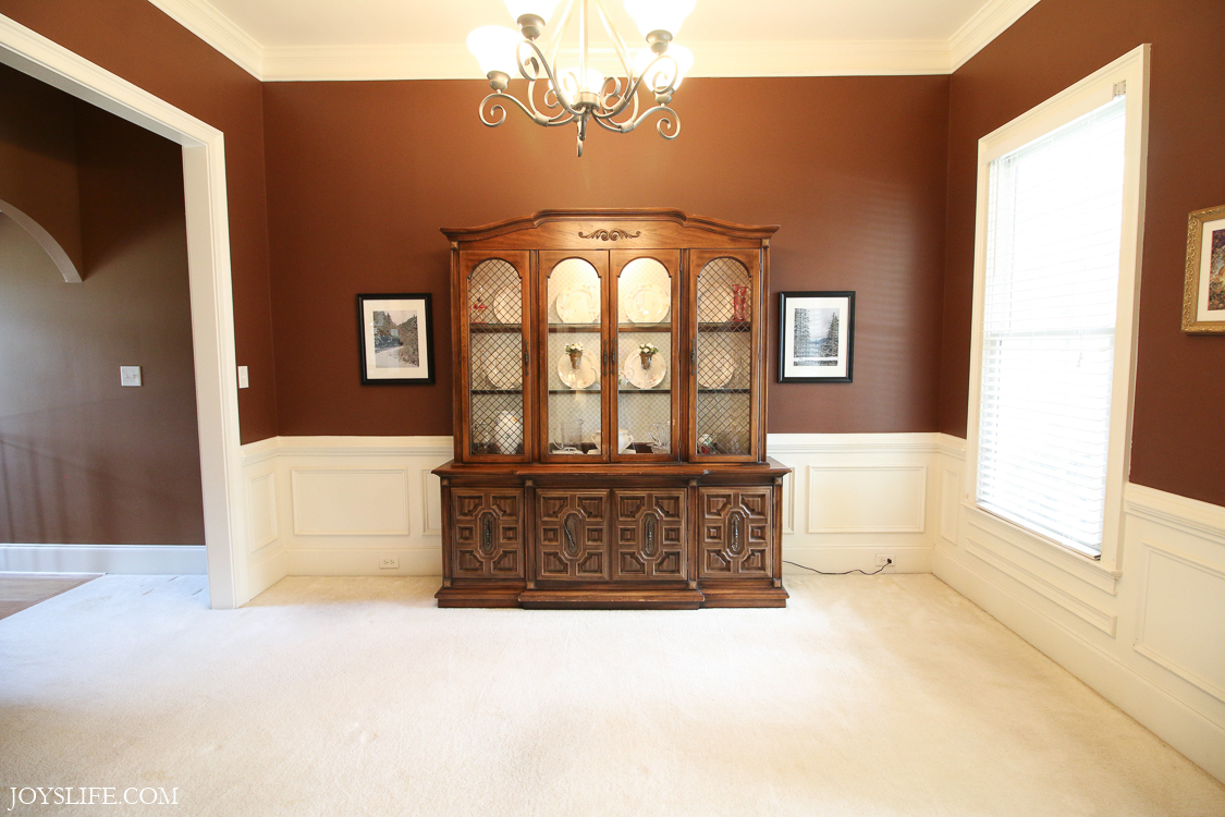 china cabinet alone in the dining room