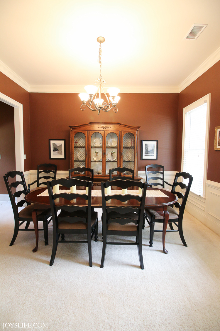 dining room table chairs china cabinet before