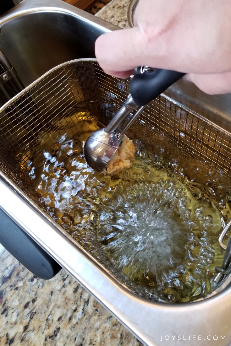 frying hushpuppies in deep fryer