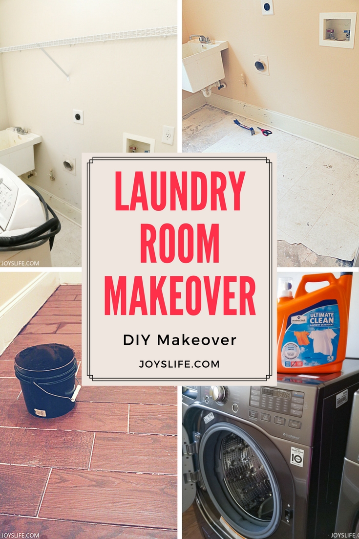 Laundry Room Makeover paint flooring appliances cabinetry