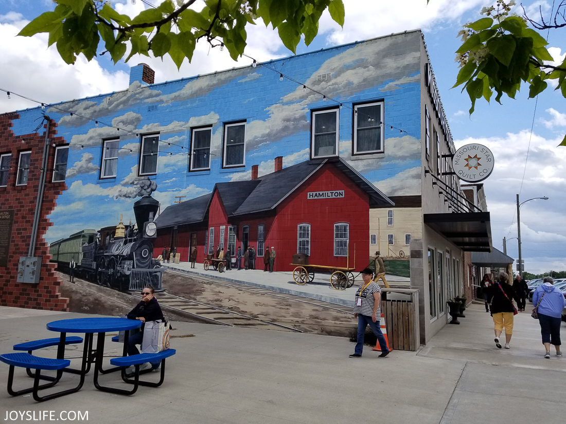 Train Mural in Hamilton Missouri at Missouri Star Quilt Company