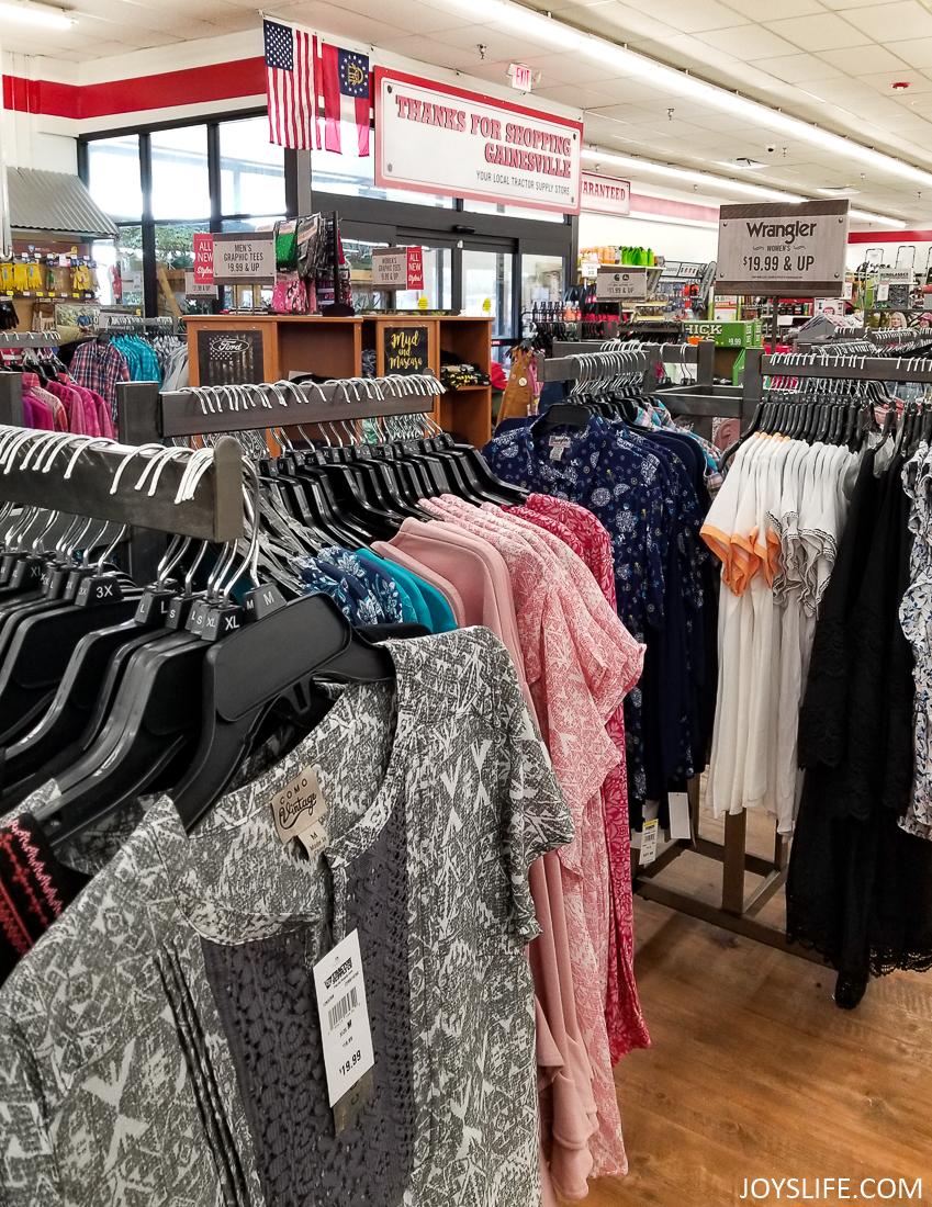 Clothes at store tractor supply