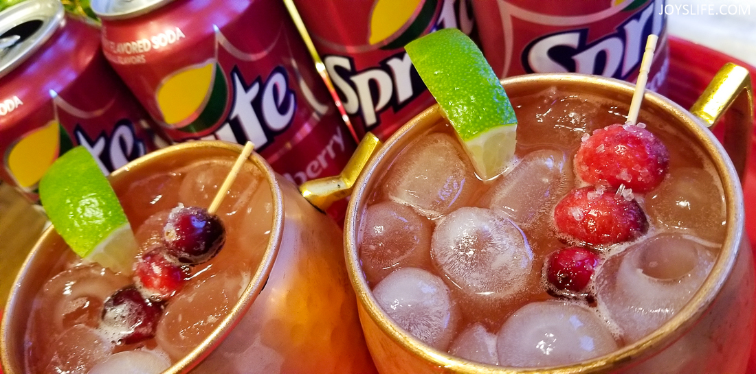 Cranberry Sprite Mule Cocktails in Copper Cups