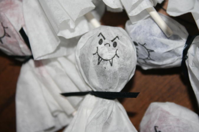 Vampire Lollipops from Coffee Filters & Altered Bag