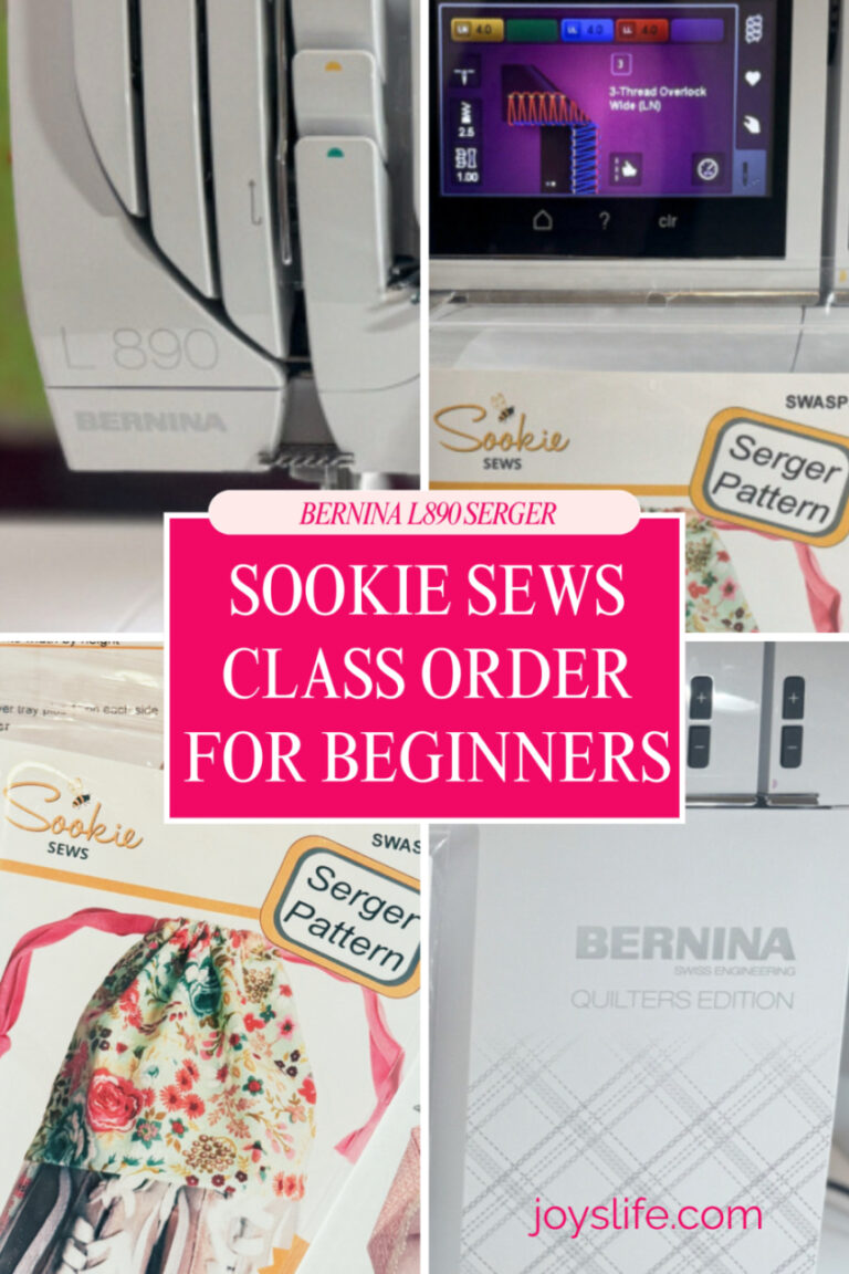 Bernina L890 Sookie Sews class Order for beginners