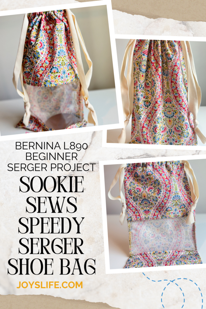 Bernina L890 Beginner Serger Project: Sookie Sews Speedy Serger Shoe Bag